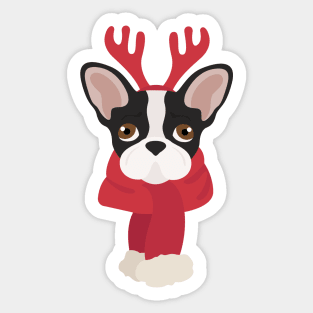 Cristmas French Bulldog Sticker